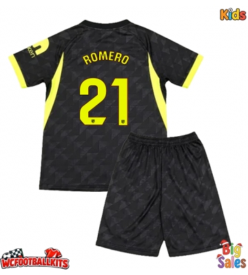 Atletico Madrid Cristian Romero #21 Replica Away Stadium Kit for Kids 2026-27 Short Sleeve (+ pants)